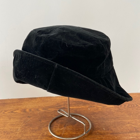 importina Accessories - Vintage Black Velour/ Velvet Importina Bucket Hat